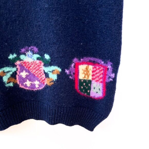 Vintage Wool Navy Blue Crest Wool Sweater Vest - Picture 4 of 7